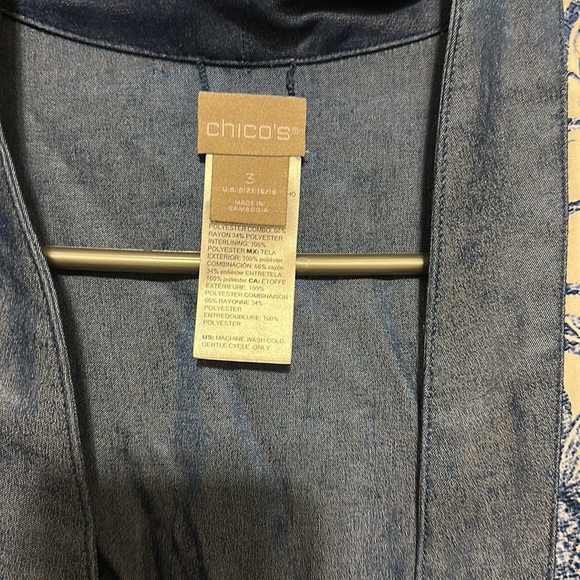 Chico”s Reversible Paisley to Solid Kimono Size 3 (XL) Never worn - Picture 3 of 6